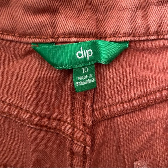 Dusky Red Raw Hem High Waist Jean Shorts - Picture 7 of 9